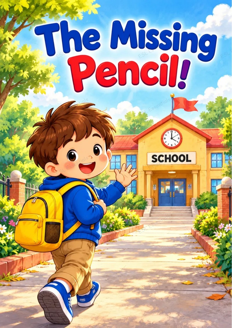 The Missing Pencil illustrated story cover